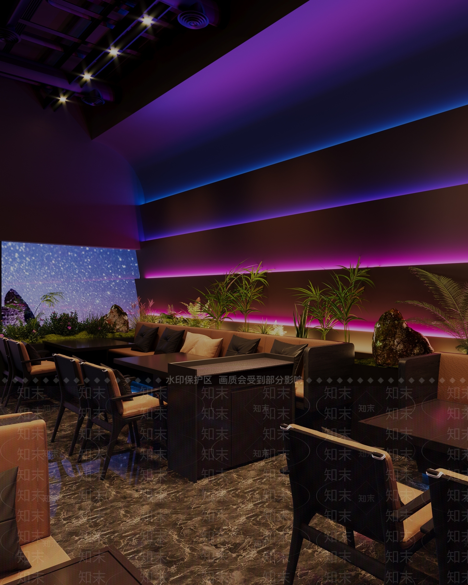 现代新中式烧烤店3D模型下载【ID:1192466587】