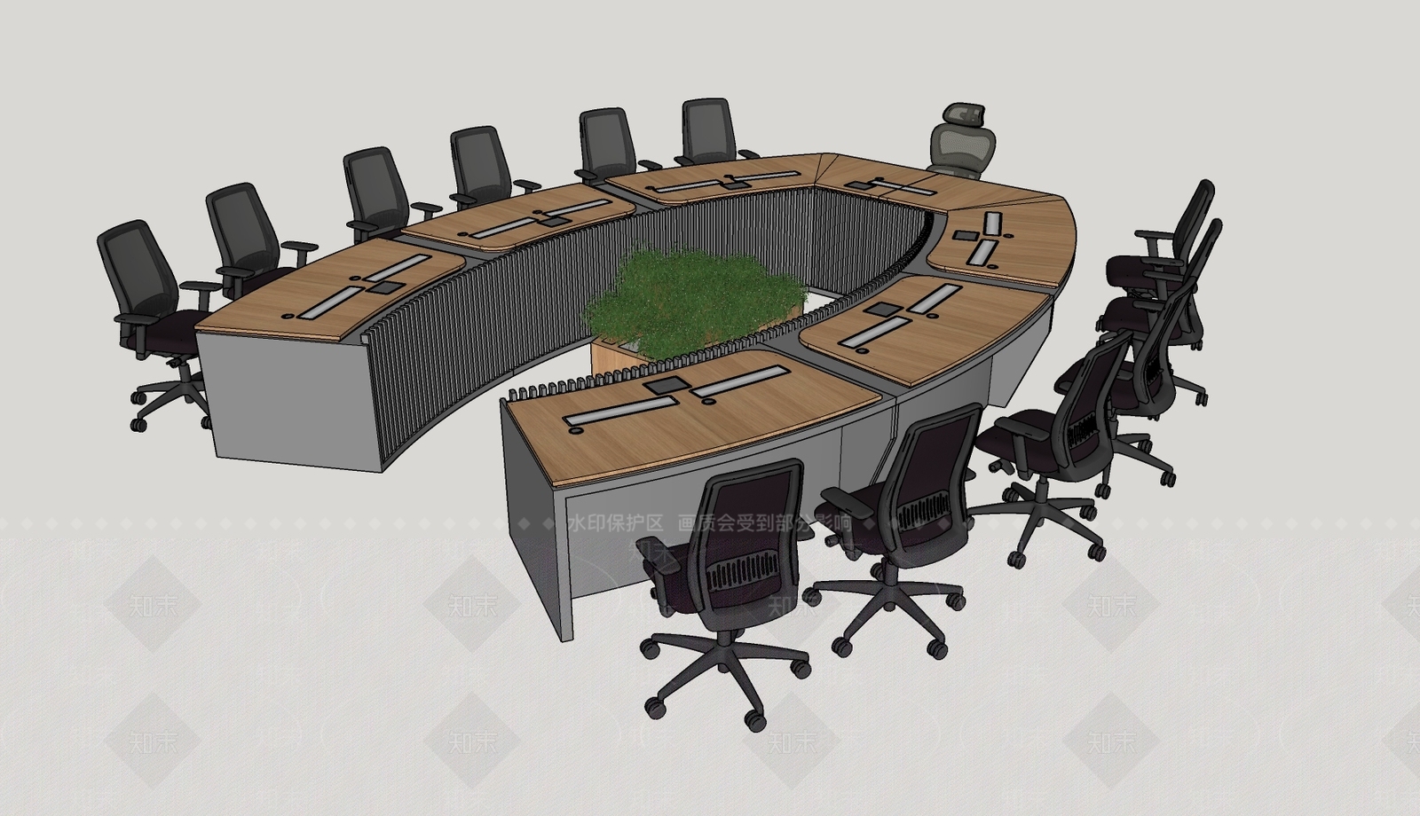 现代会议桌椅SU模型下载【ID:1192466714】