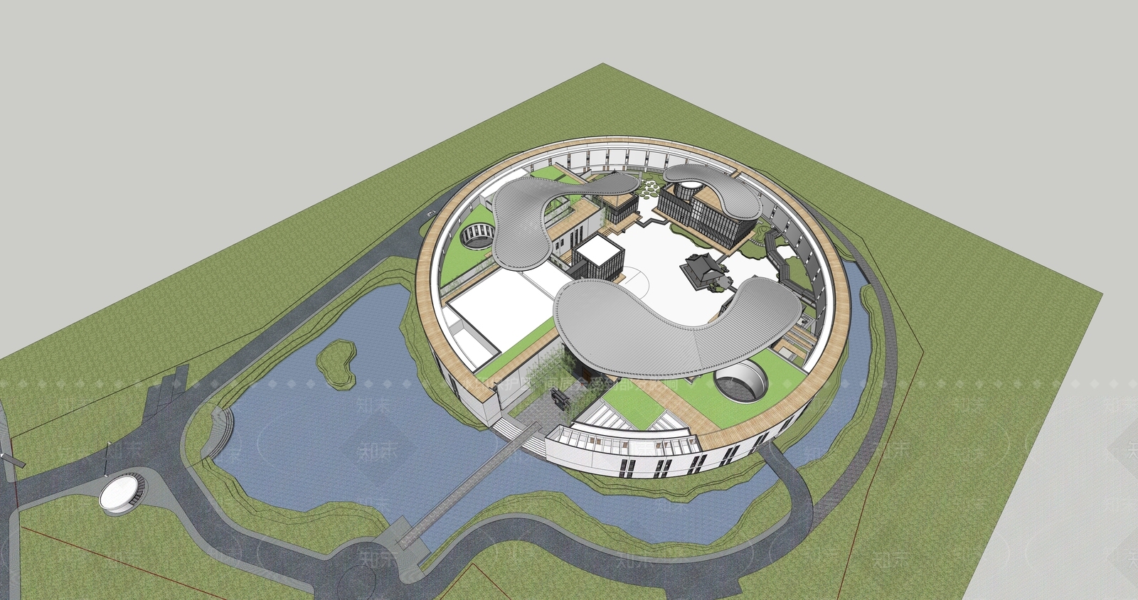 现代学校建筑SU模型下载【ID:1192472805】