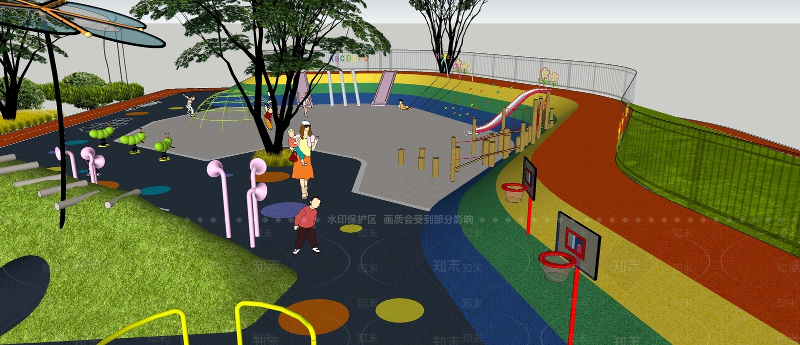 现代儿童游乐区SU模型下载【ID:1192474055】
