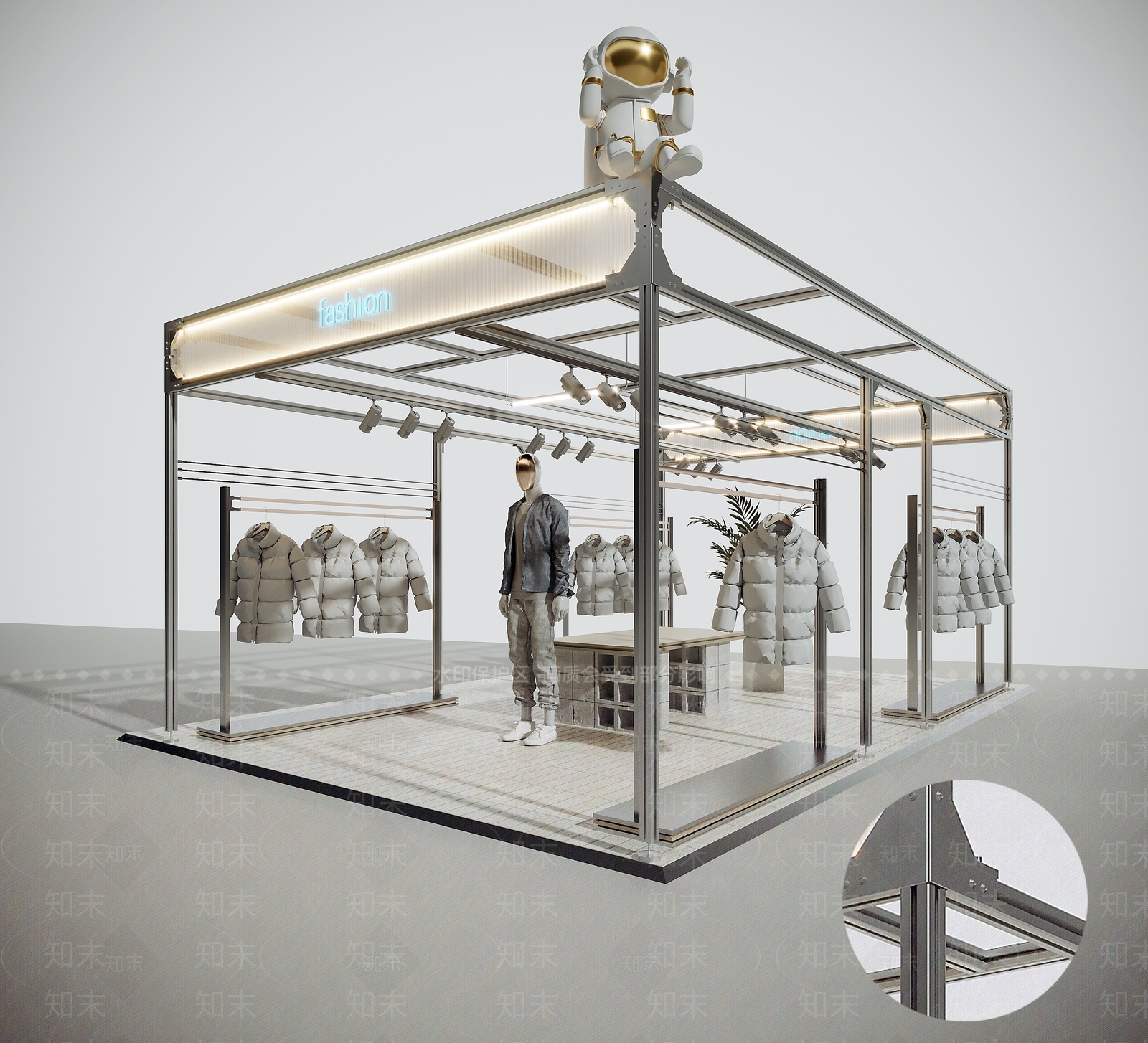 极简工业服装店SU模型下载【ID:1192479730】