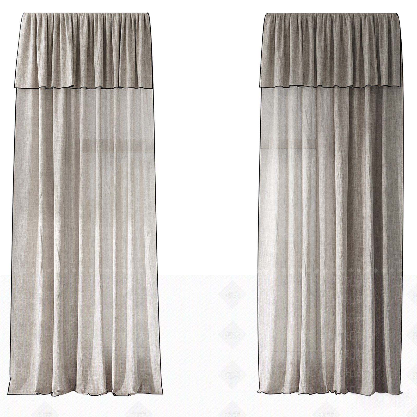 现代欧式门帘3D模型下载【ID:1192482463】