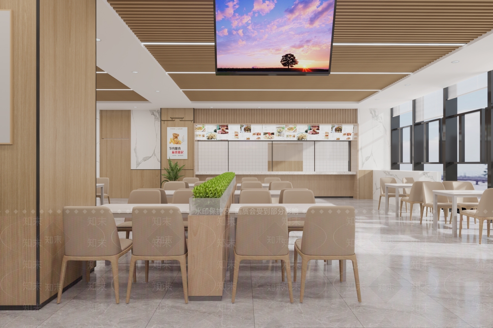 现代食堂3D模型下载【ID:1192487751】