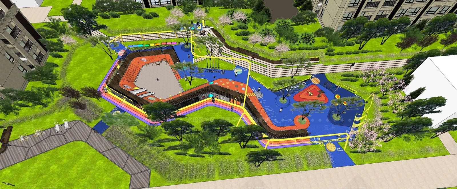 现代儿童游乐区SU模型下载【ID:1192491594】