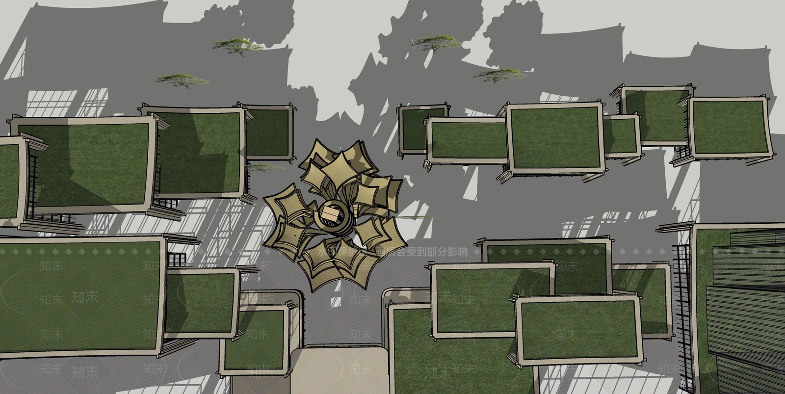 现代商场建筑SU模型下载【ID:1192502789】