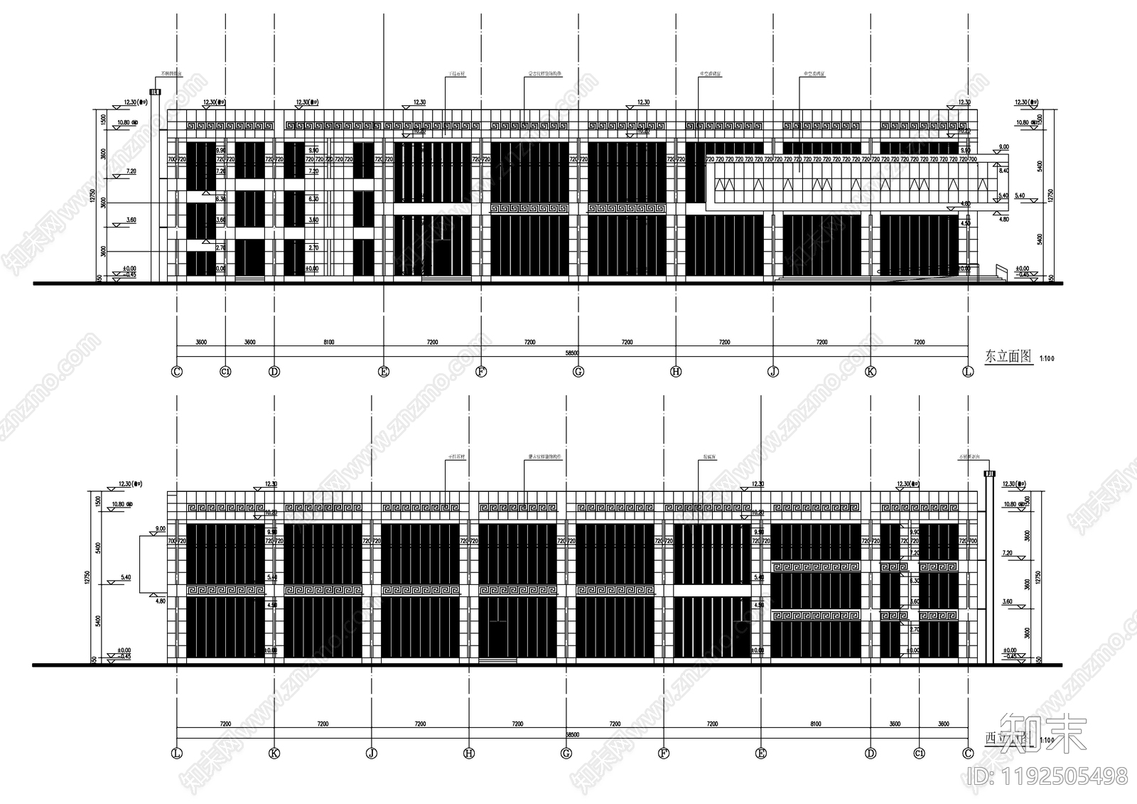 现代学校建筑cad施工图下载【ID:1192505498】