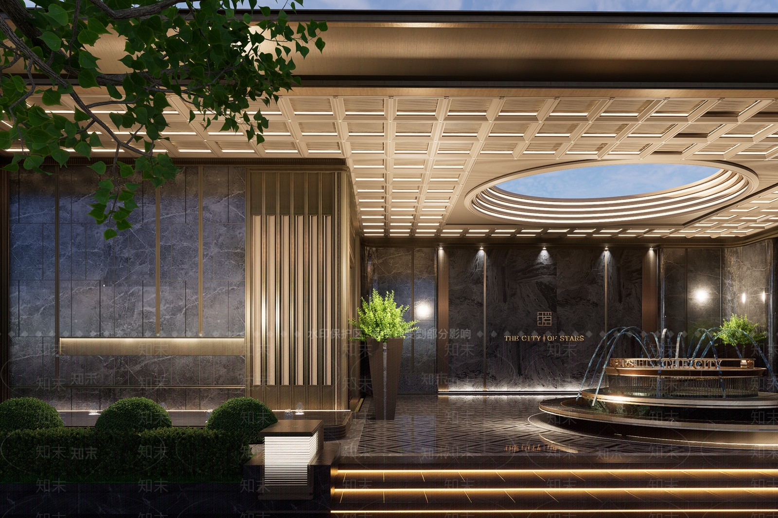 轻奢现代小区建筑SU模型下载【ID:1192510683】