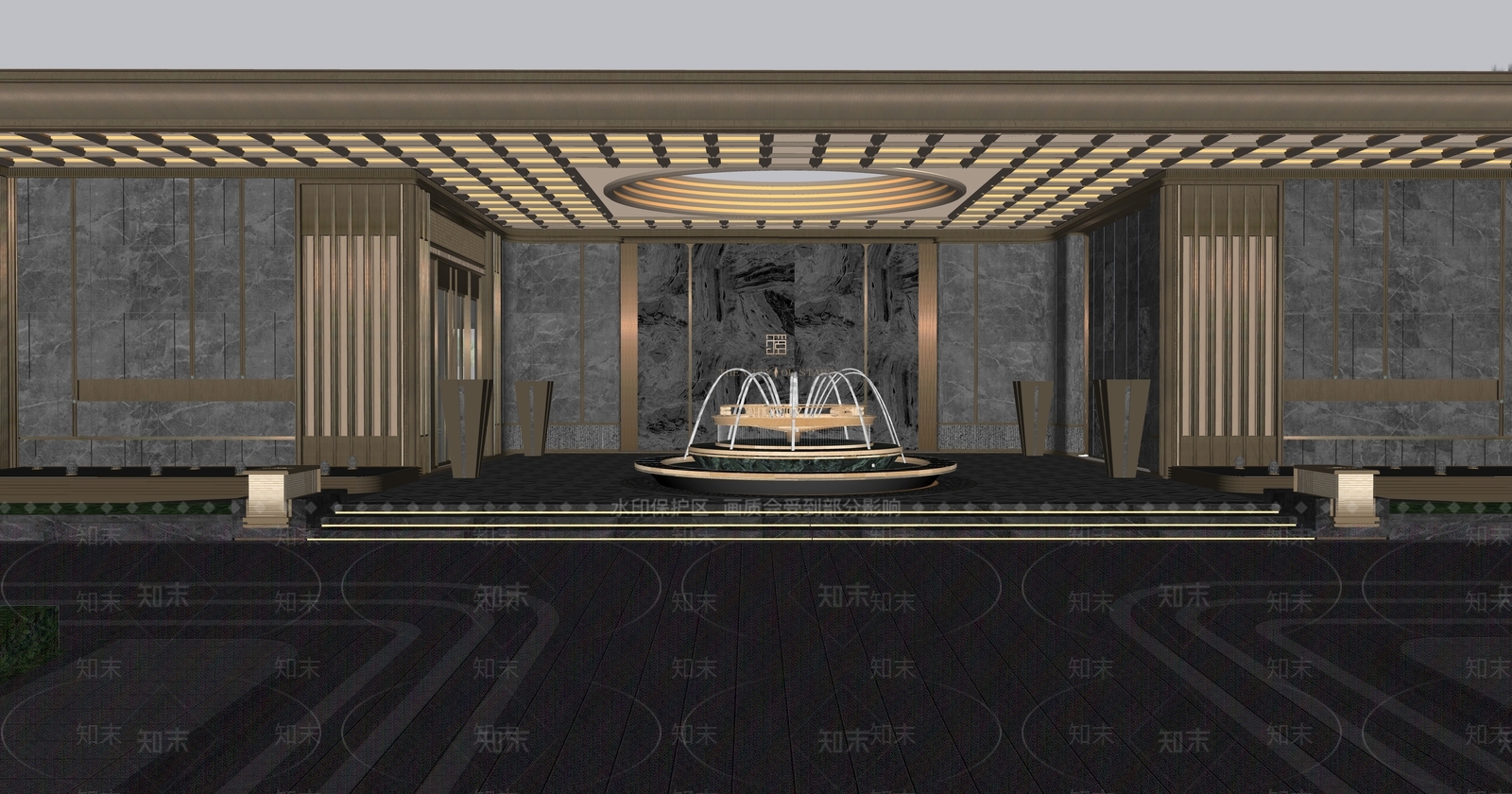 轻奢现代小区建筑SU模型下载【ID:1192510683】