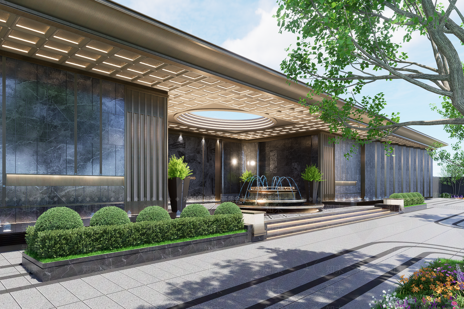 轻奢现代小区建筑SU模型下载【ID:1192510683】