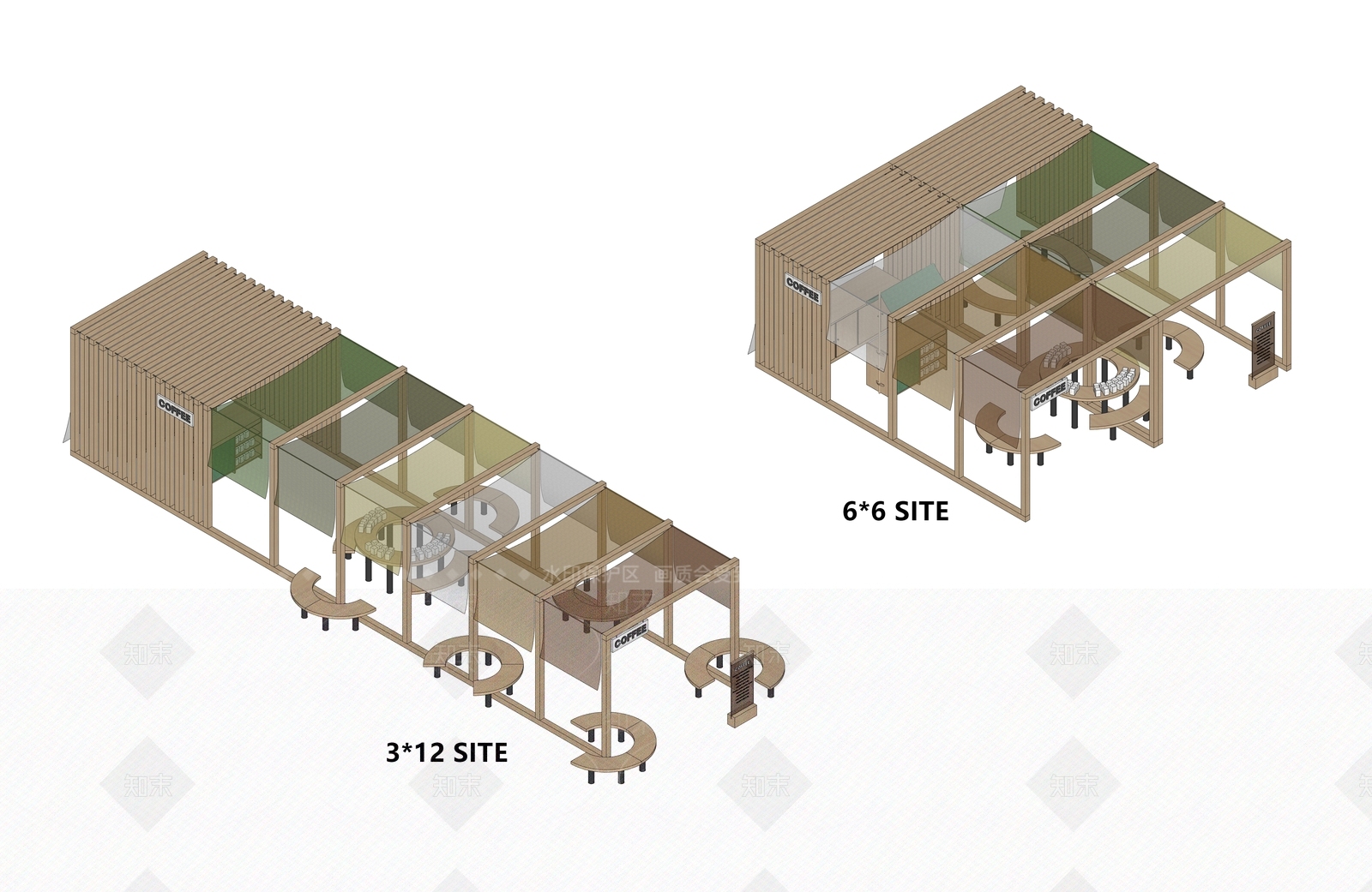 现代原木廊架SU模型下载【ID:1192510721】