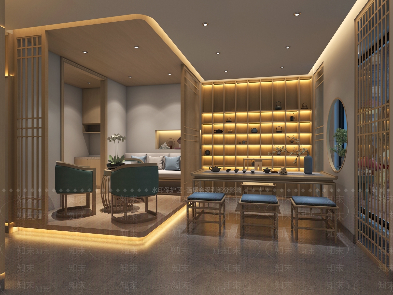 新中式中式足浴店3D模型下载【ID:1192512084】