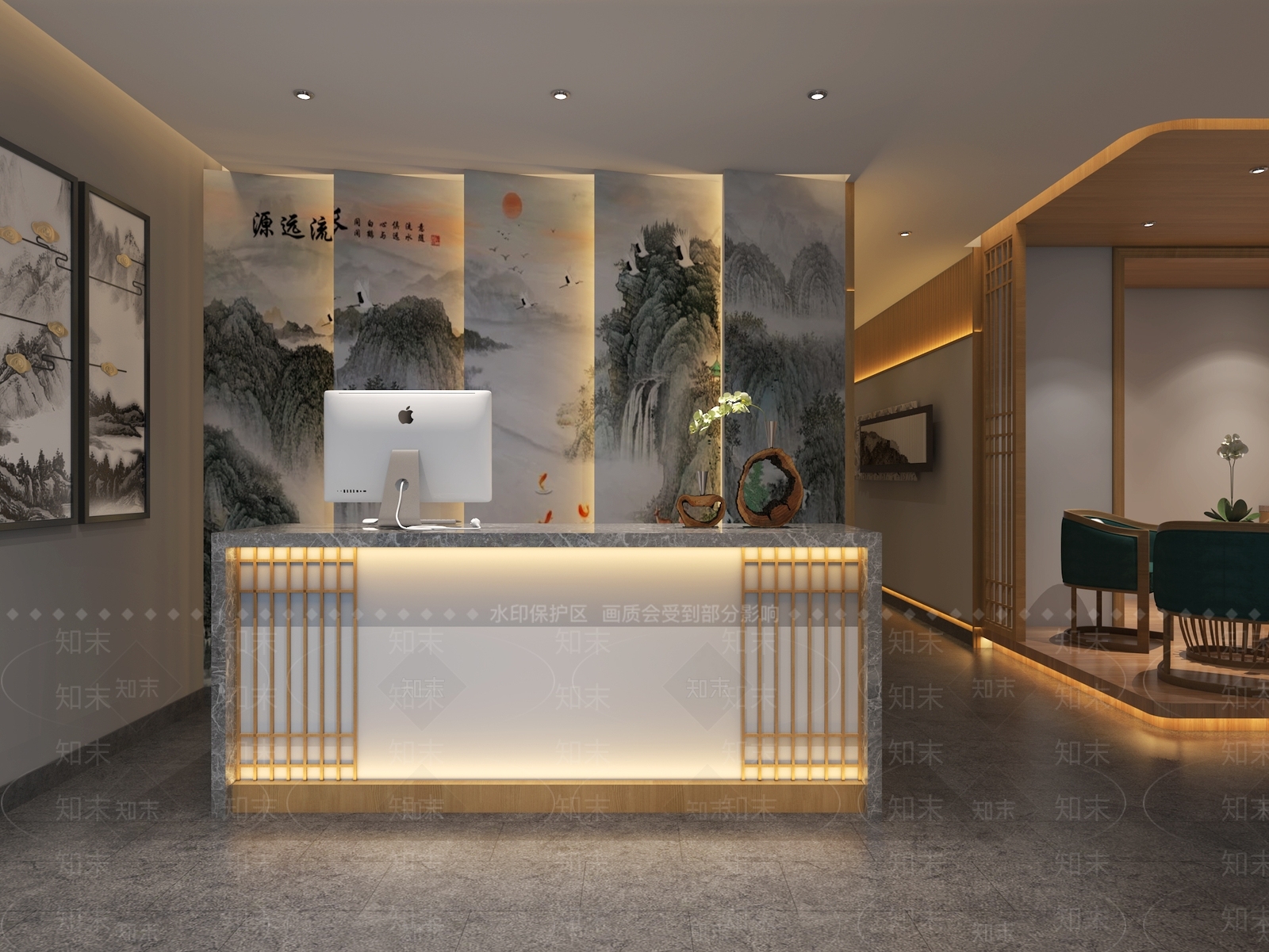 新中式中式足浴店3D模型下载【ID:1192512084】