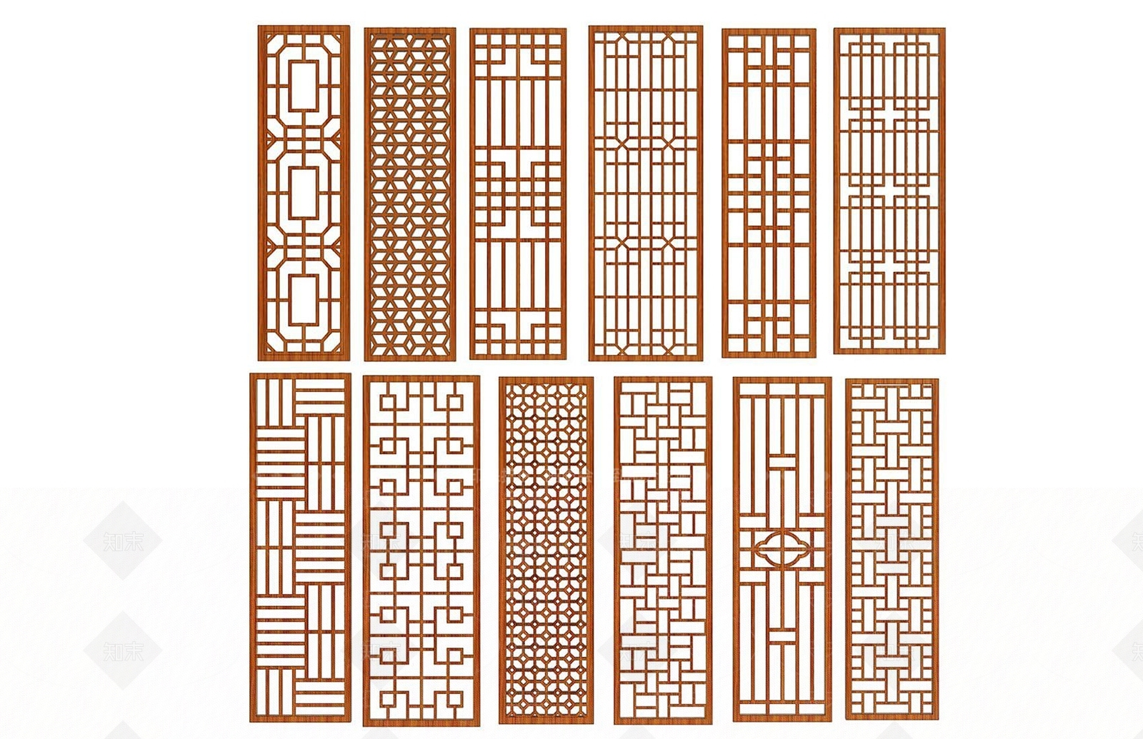 新中式花格3D模型下载【ID:1192512148】