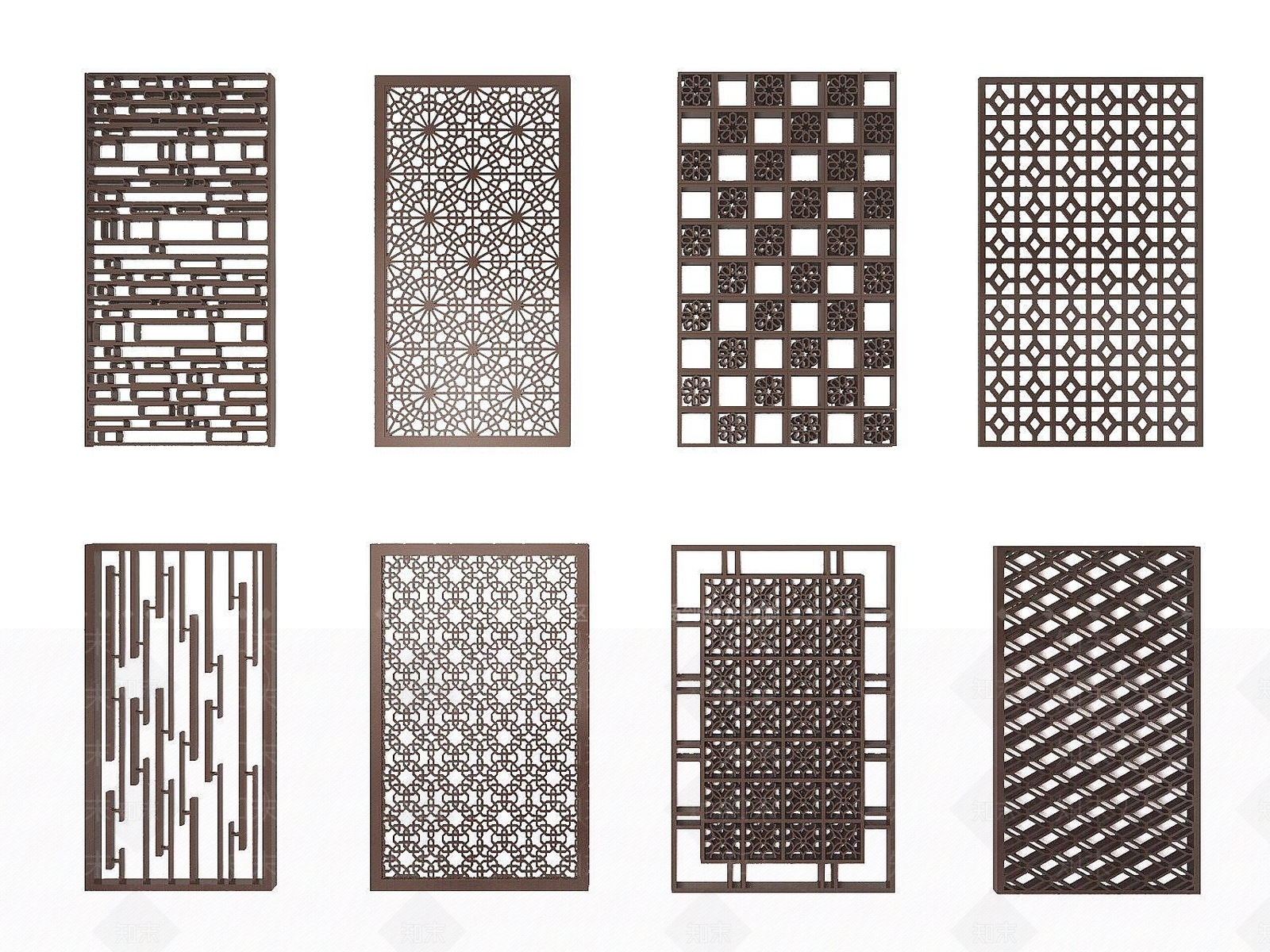 新中式装饰屏风3D模型下载【ID:1192512508】