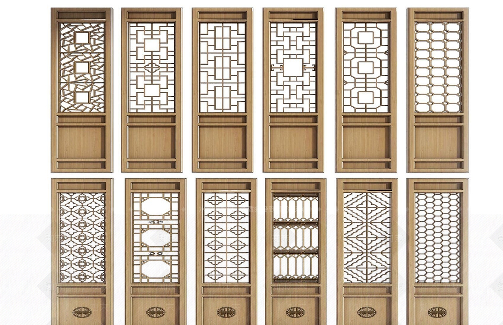 新中式装饰屏风3D模型下载【ID:1192512775】