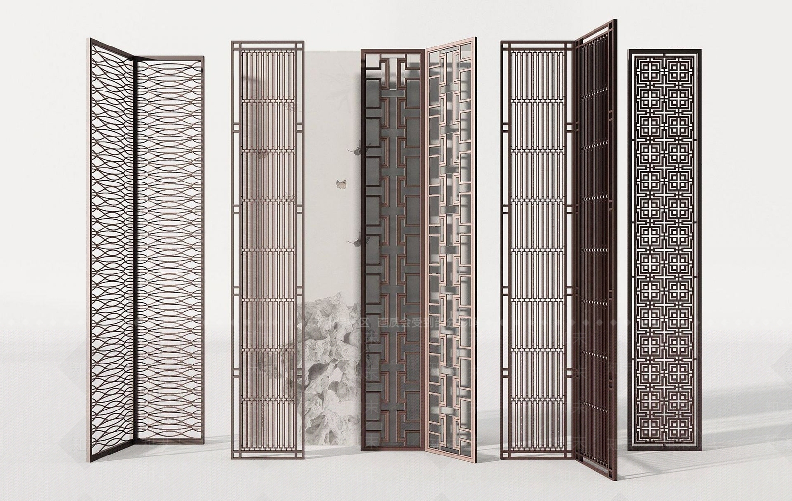 新中式装饰屏风3D模型下载【ID:1192512804】