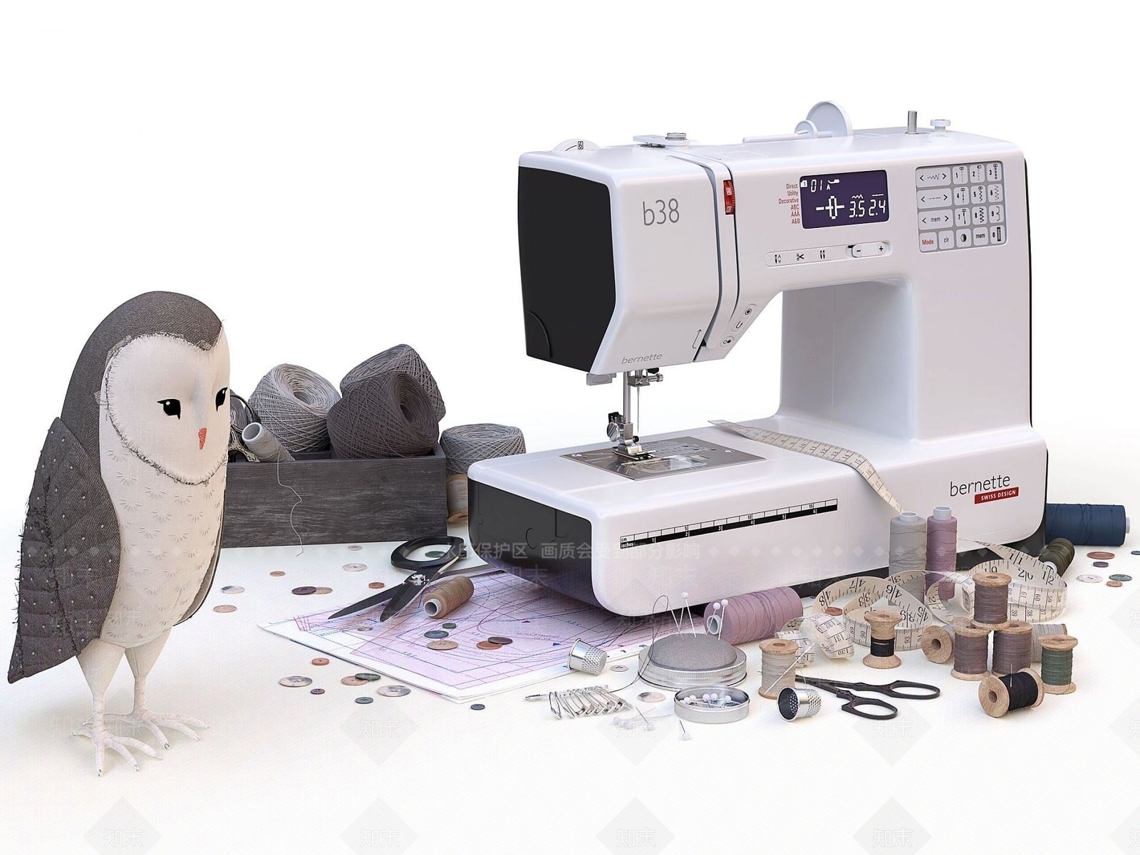 现代缝纫机针线3D模型下载【ID:1192513068】