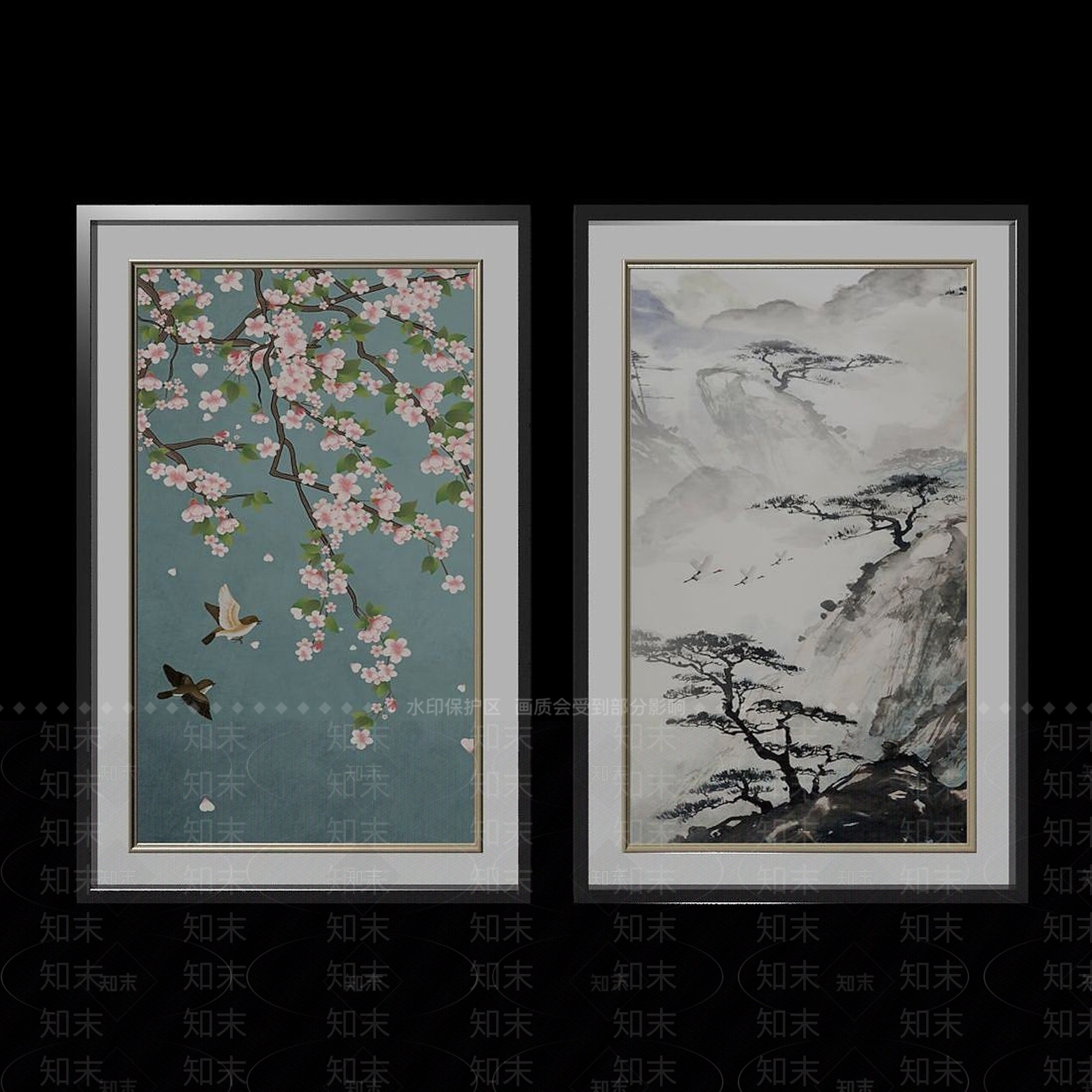 现代中国风国画典雅文化艺术3D模型下载【ID:1192513832】