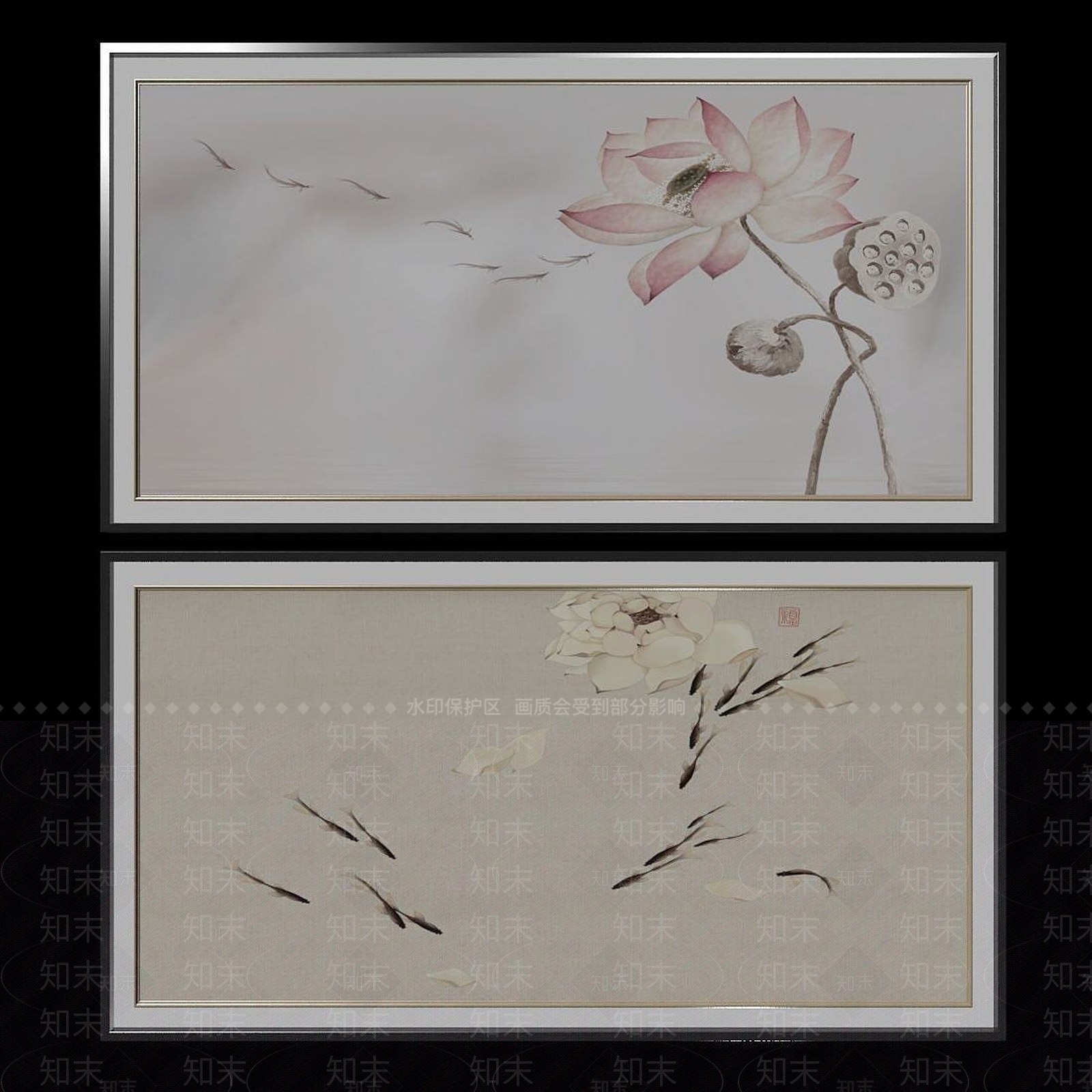 现代中国风国画典雅文化艺术3D模型下载【ID:1192514258】