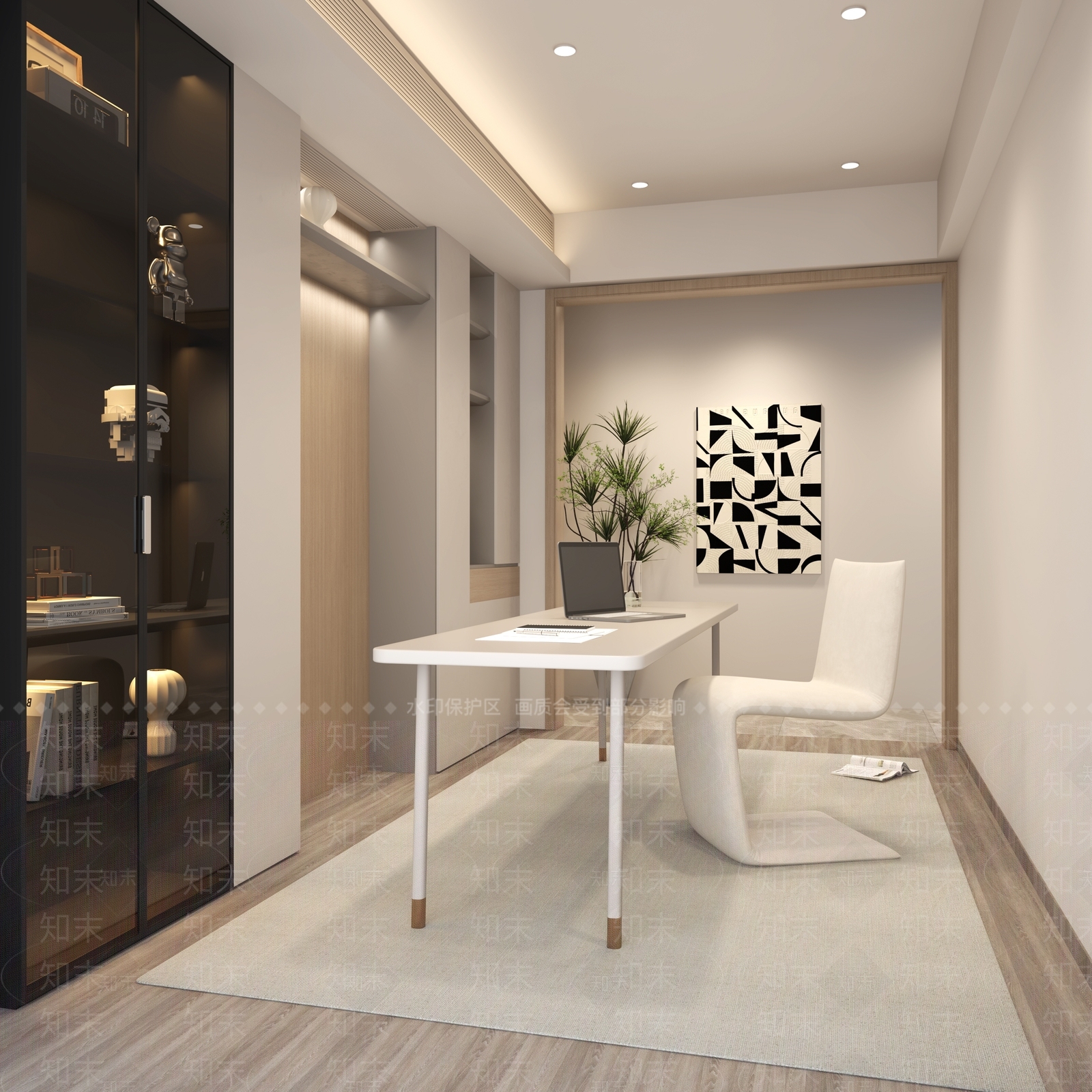 现代书房3D模型下载【ID:1192514623】