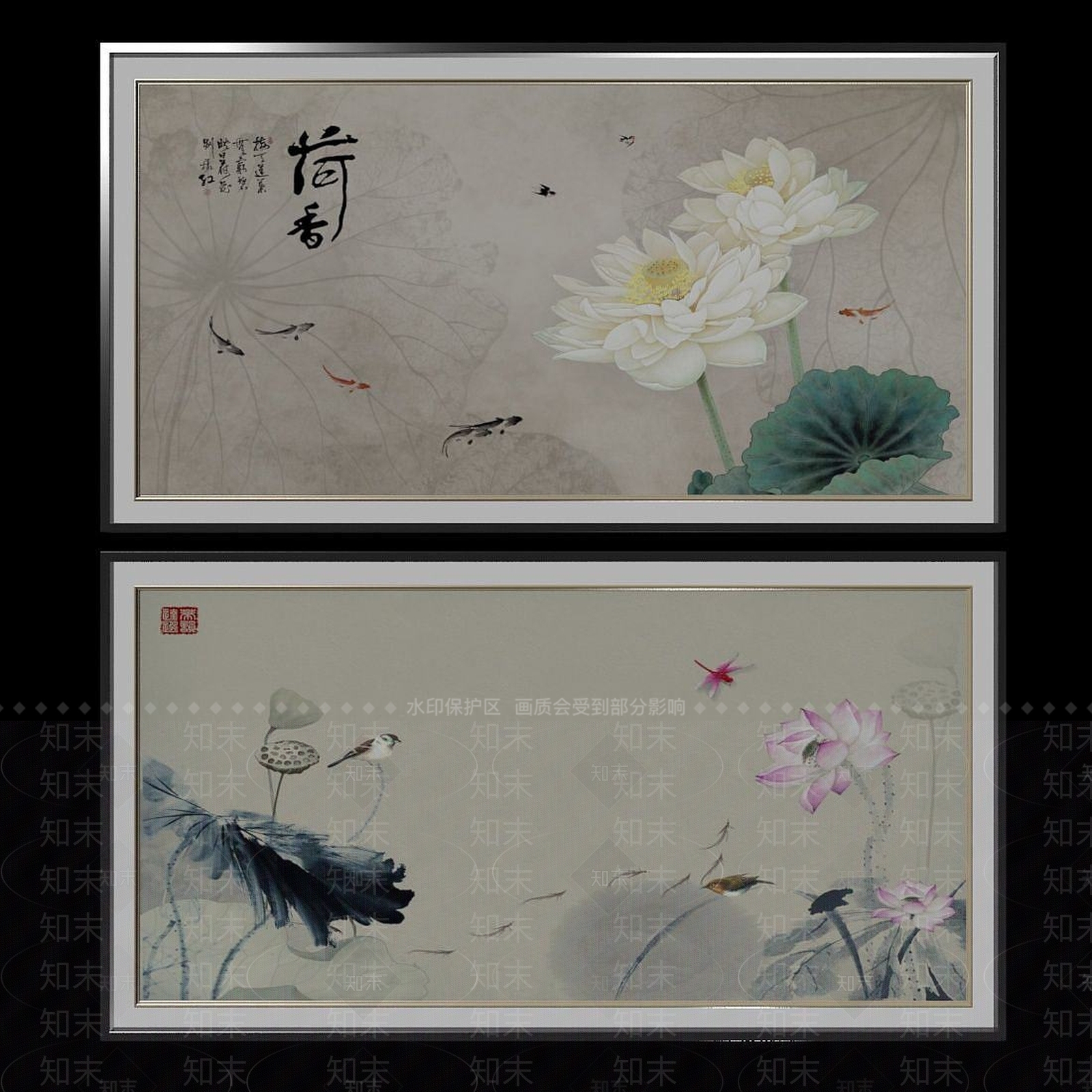 现代中国风国画典雅文化艺术3D模型下载【ID:1192514312】