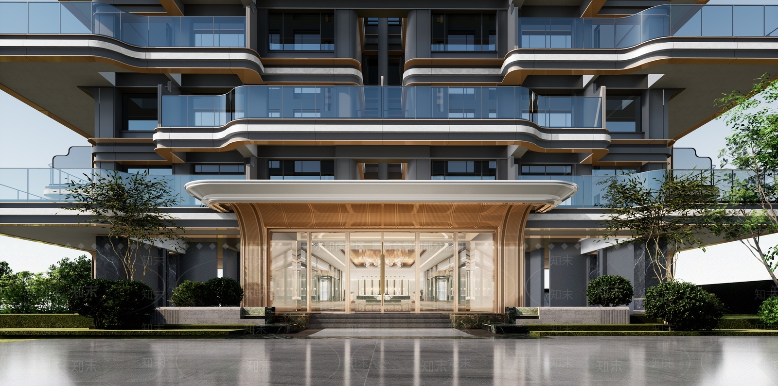 现代小区建筑SU模型下载【ID:1192516757】