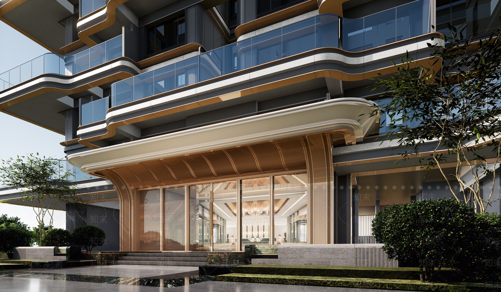现代小区建筑SU模型下载【ID:1192516757】