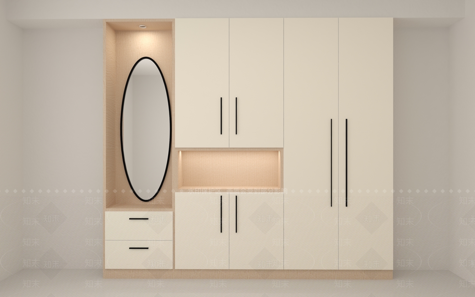现代奶油酒柜3D模型下载【ID:1192517783】