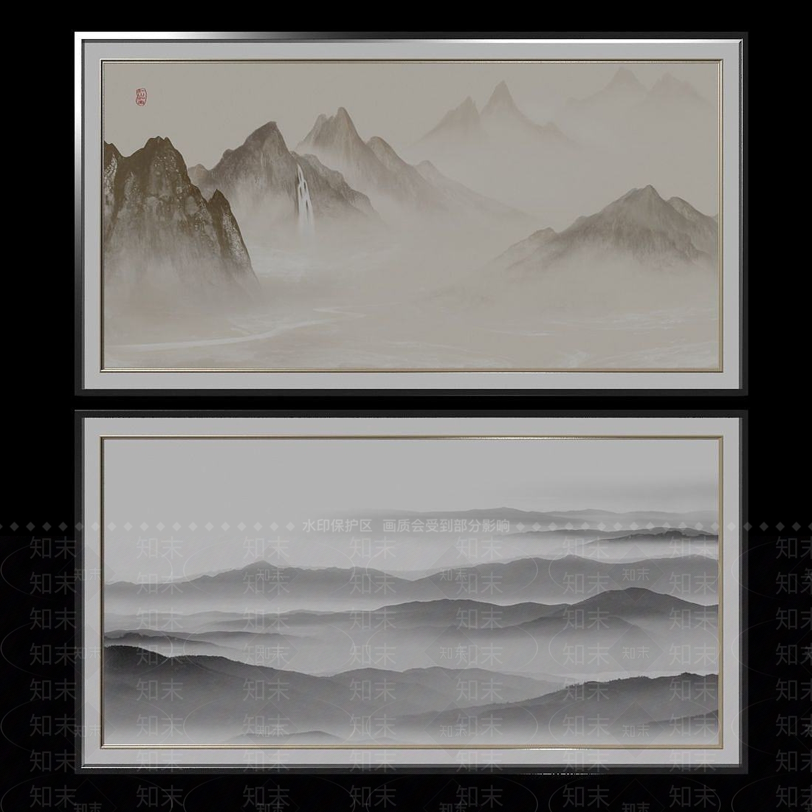 现代中国风国画典雅文化艺术3D模型下载【ID:1192518174】