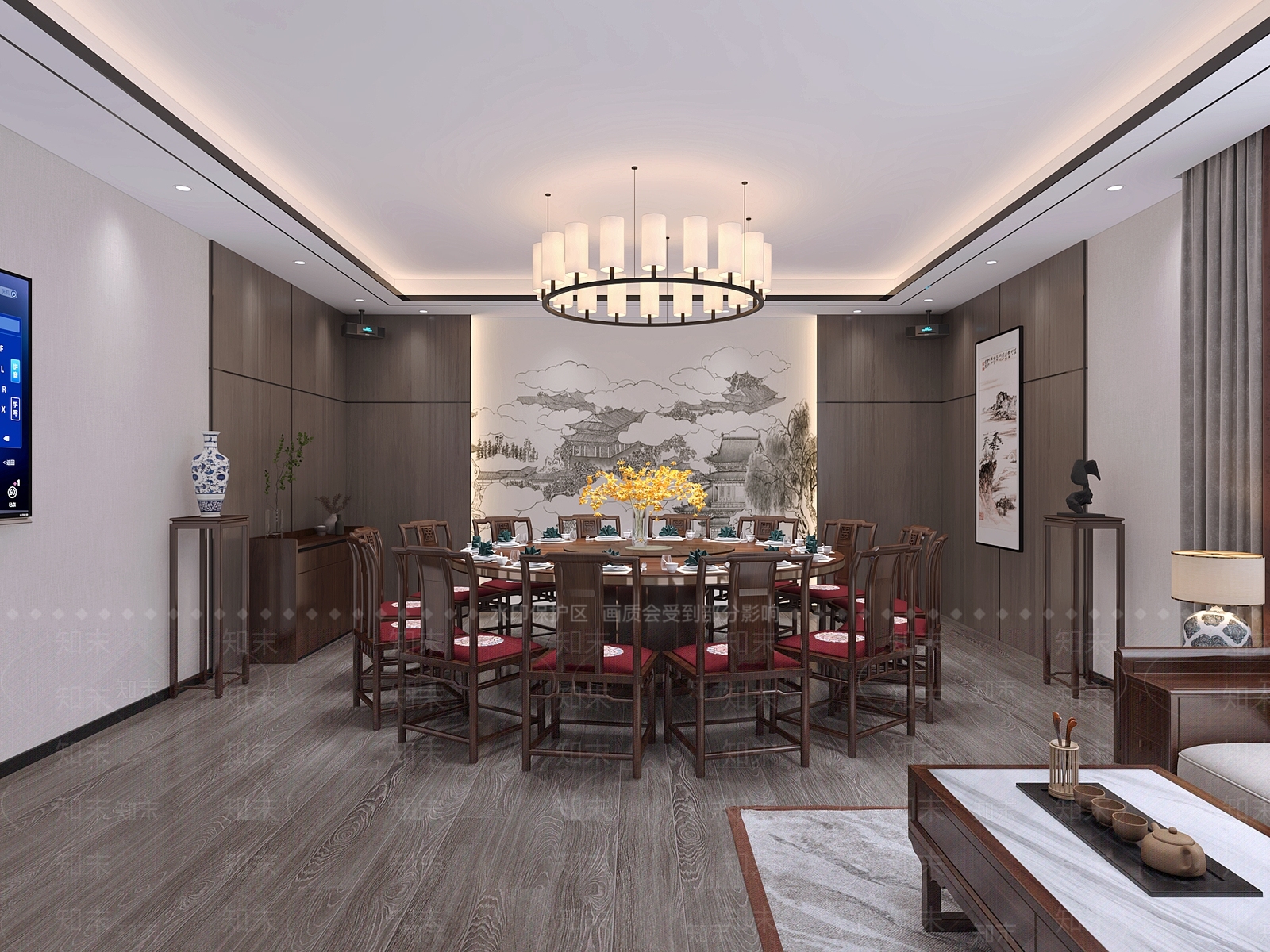 新中式中餐厅3D模型下载【ID:1192519328】