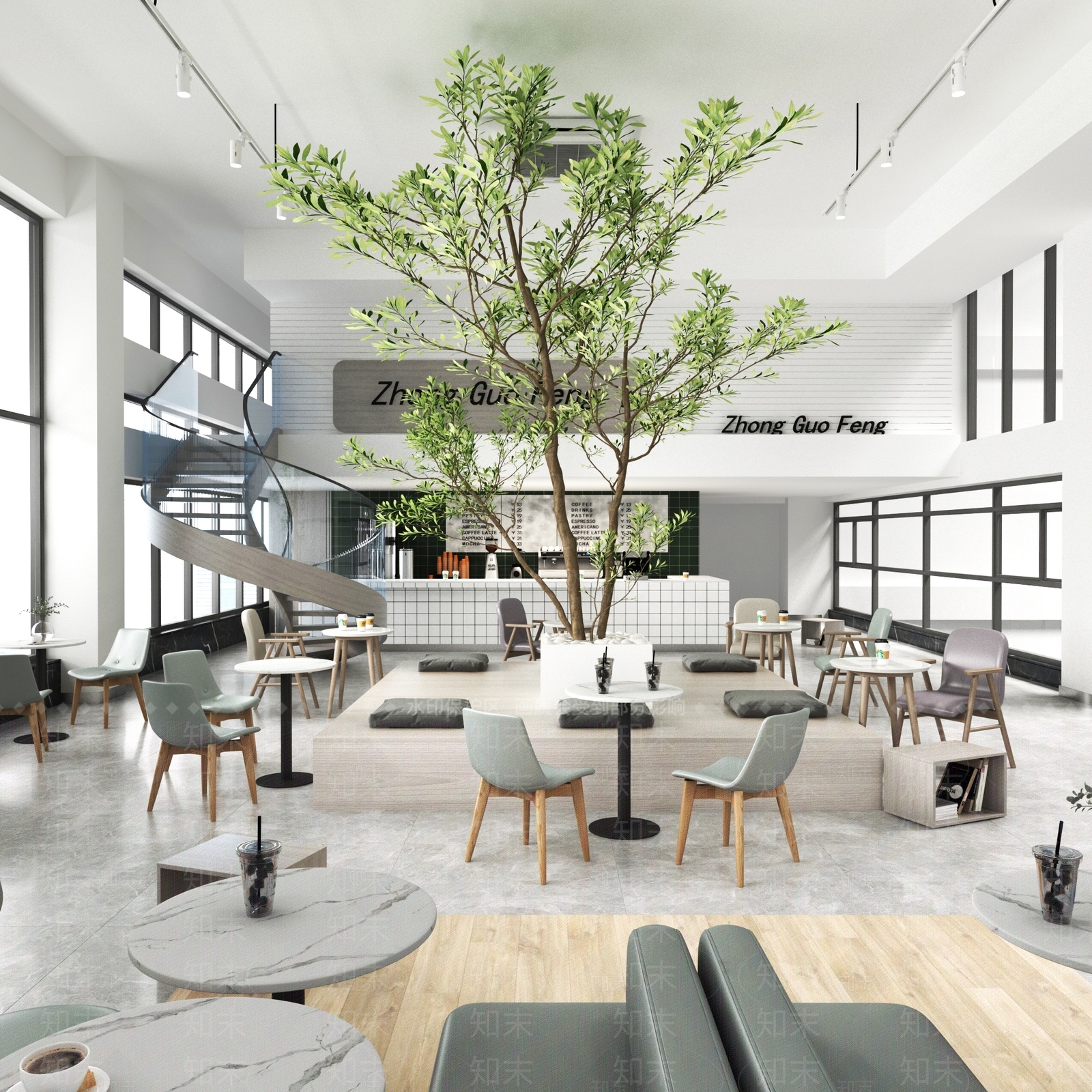 现代咖啡厅3D模型下载【ID:1192519742】