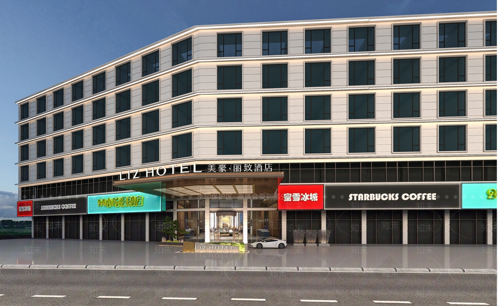 现代酒店外观3D模型下载【ID:1192521620】