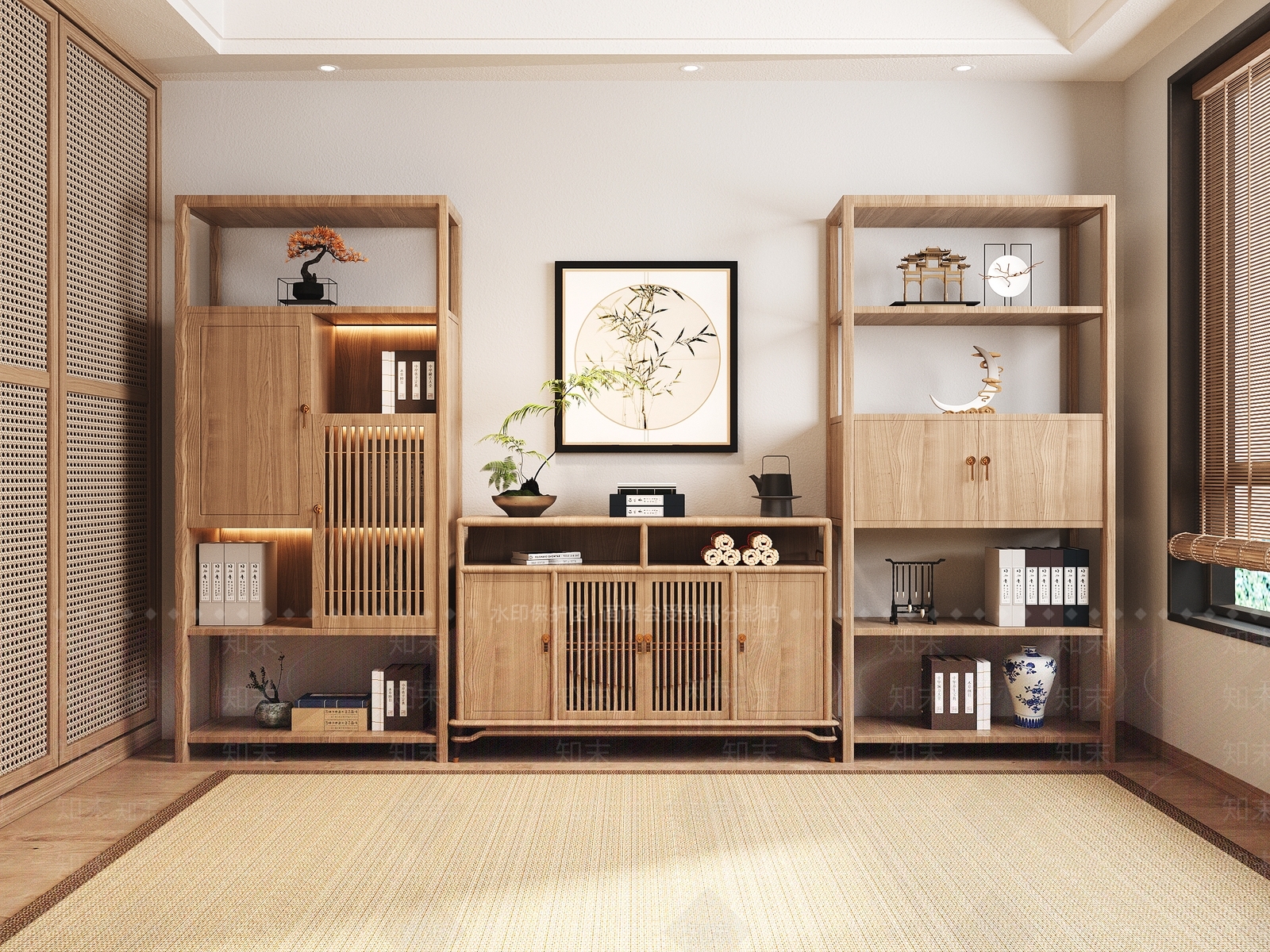 新中式博古架3D模型下载【ID:1192525011】