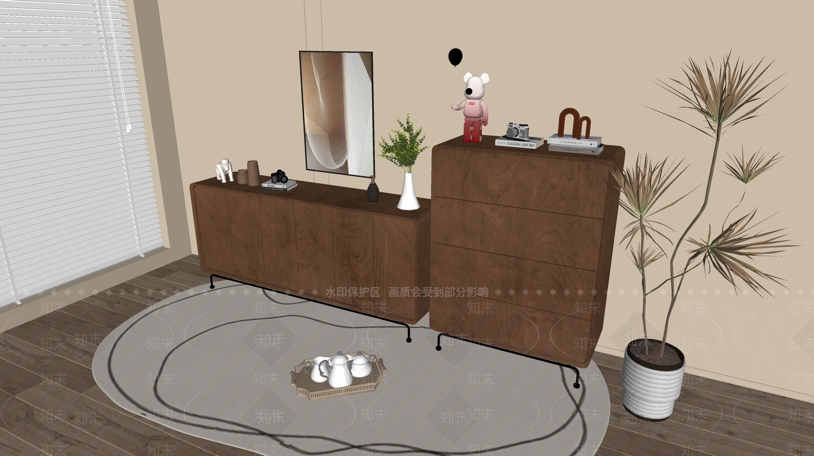 现代斗柜SU模型下载【ID:1192525599】