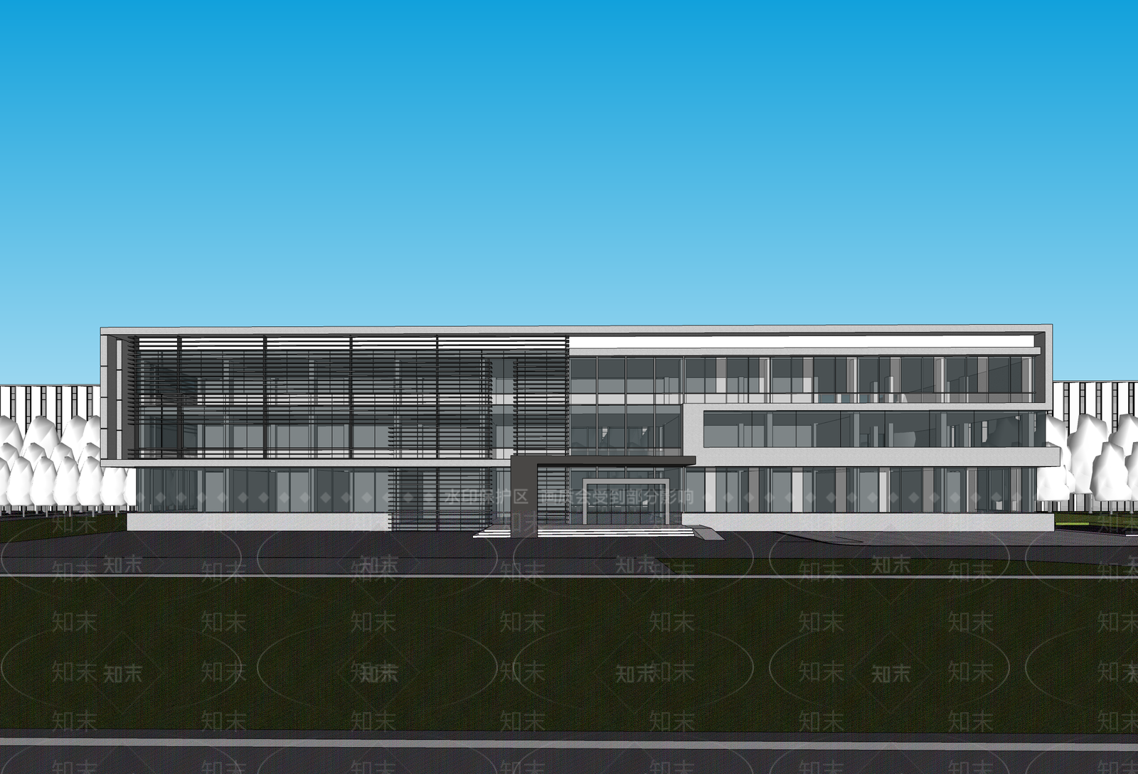 现代办公楼SU模型下载【ID:1192526354】