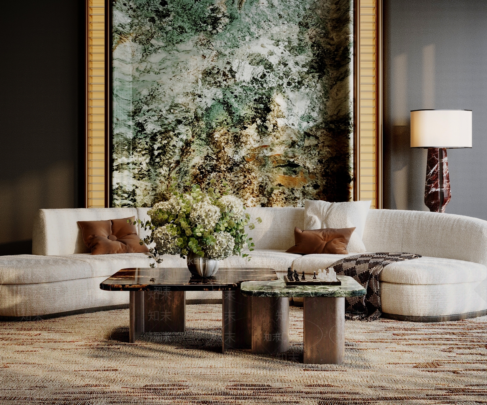 现代沙发组合3D模型下载【ID:1192534339】