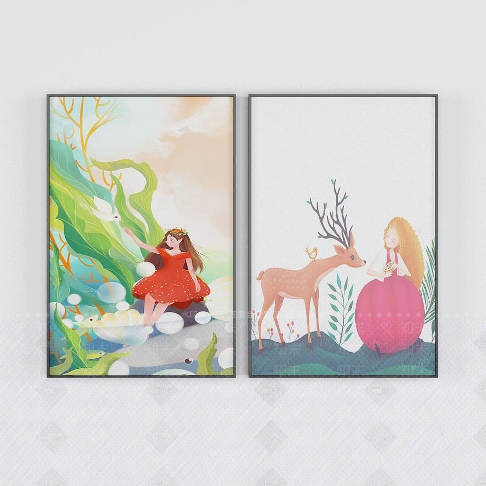 现代中国风国画典雅文化艺术3D模型下载【ID:1192539842】