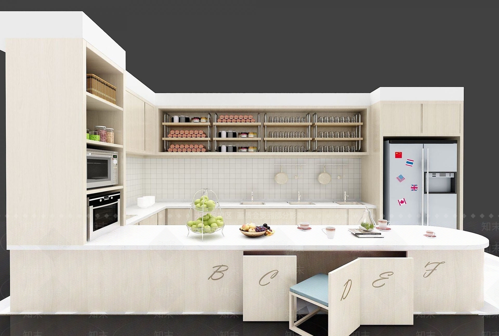 现代厨房橱柜3D模型下载【ID:1192541807】