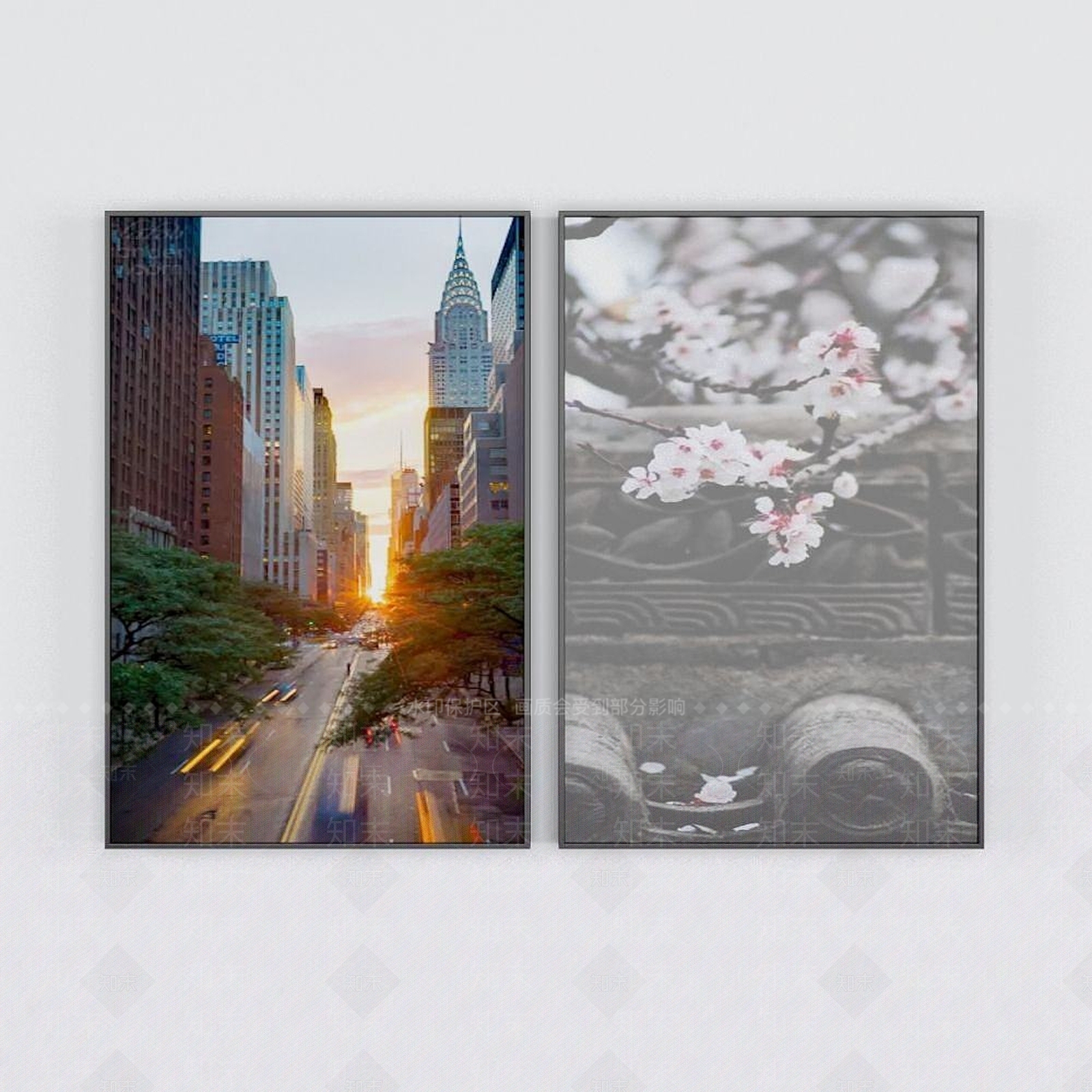 现代城市街道装饰画3D模型下载【ID:1192544871】