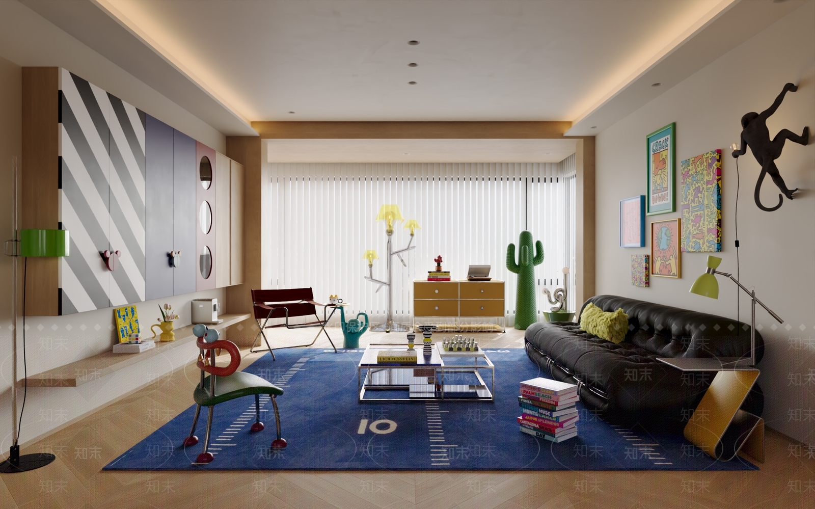 黑色多人沙发三人沙发3D模型下载【ID:1227247880】