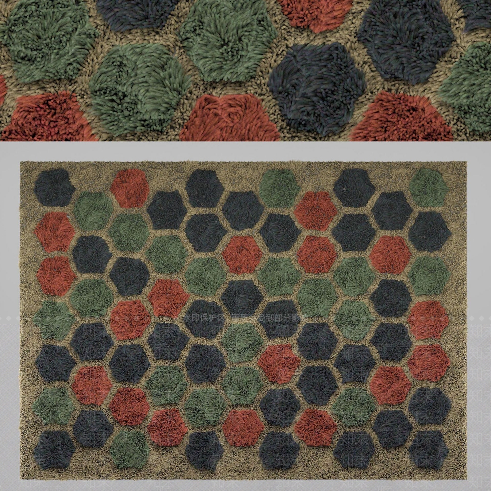 现代多色毛毯3D模型下载【ID:1192555104】