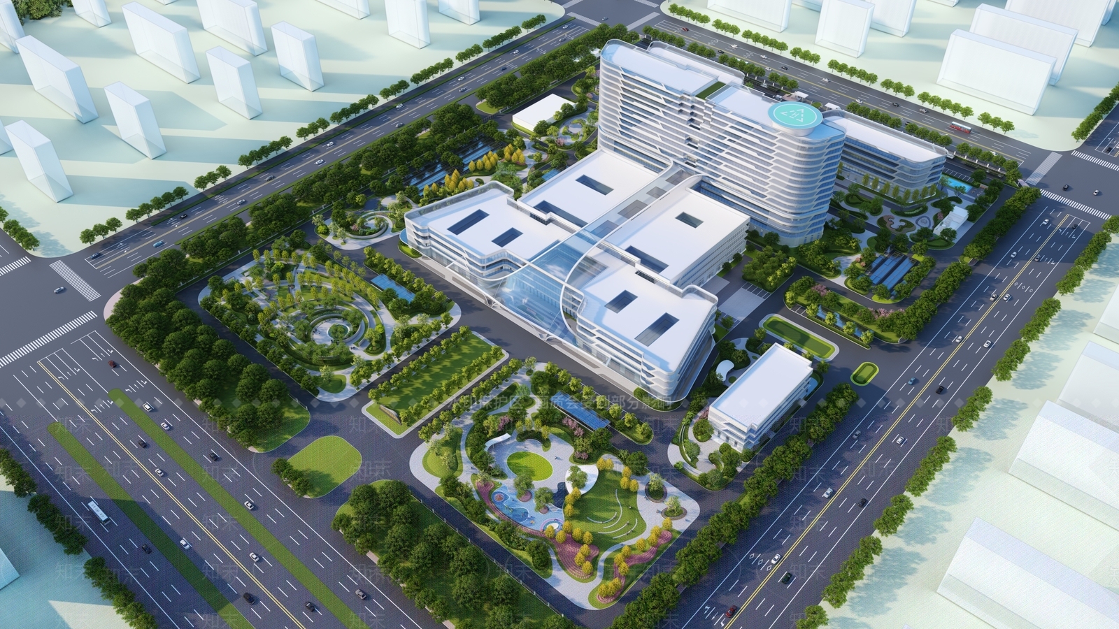 现代办公园区景观SU模型草图