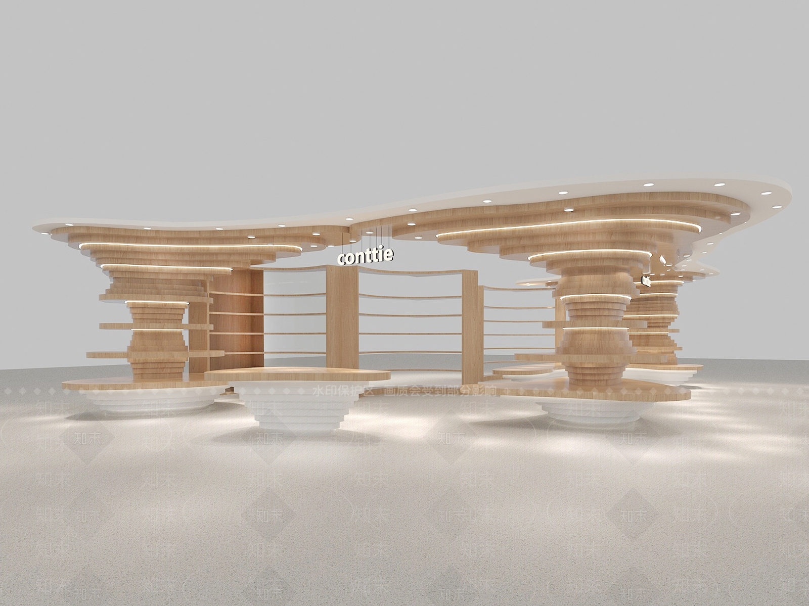 现代零食店3D模型渲染效果图