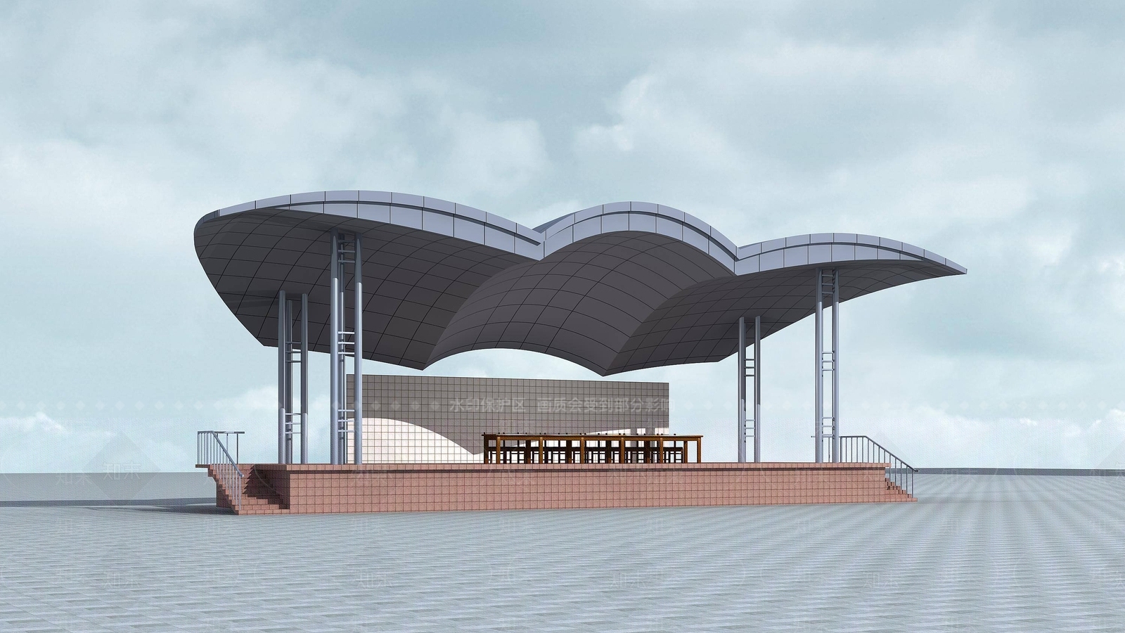 现代体育场看台主席台3D模型下载【ID:1192560243】