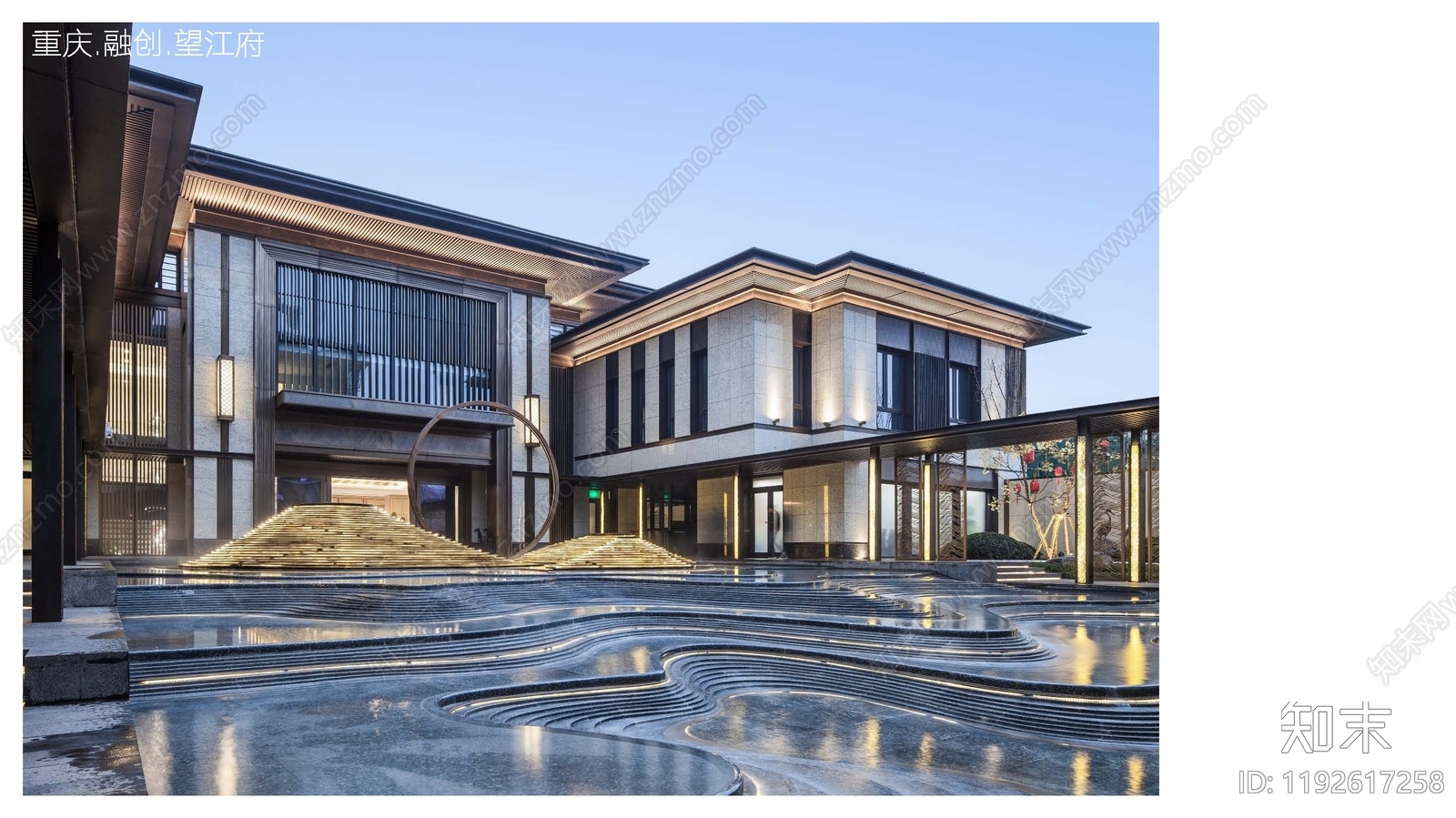 新中式中式售楼处建筑下载【ID:1192617258】