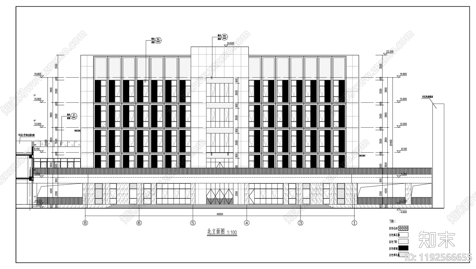 现代学校建筑cad施工图下载【ID:1192566655】