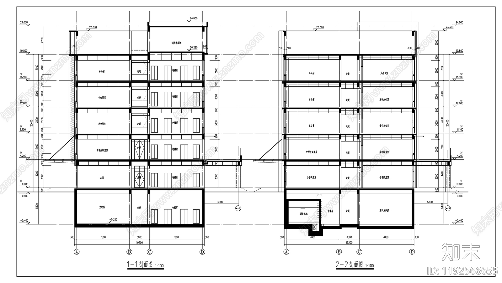 现代学校建筑cad施工图下载【ID:1192566655】