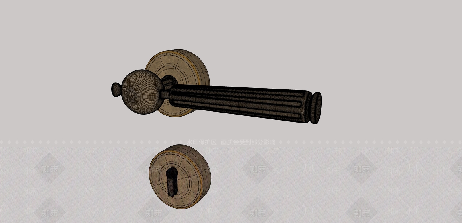 复古门把手SU模型下载【ID:1192568025】
