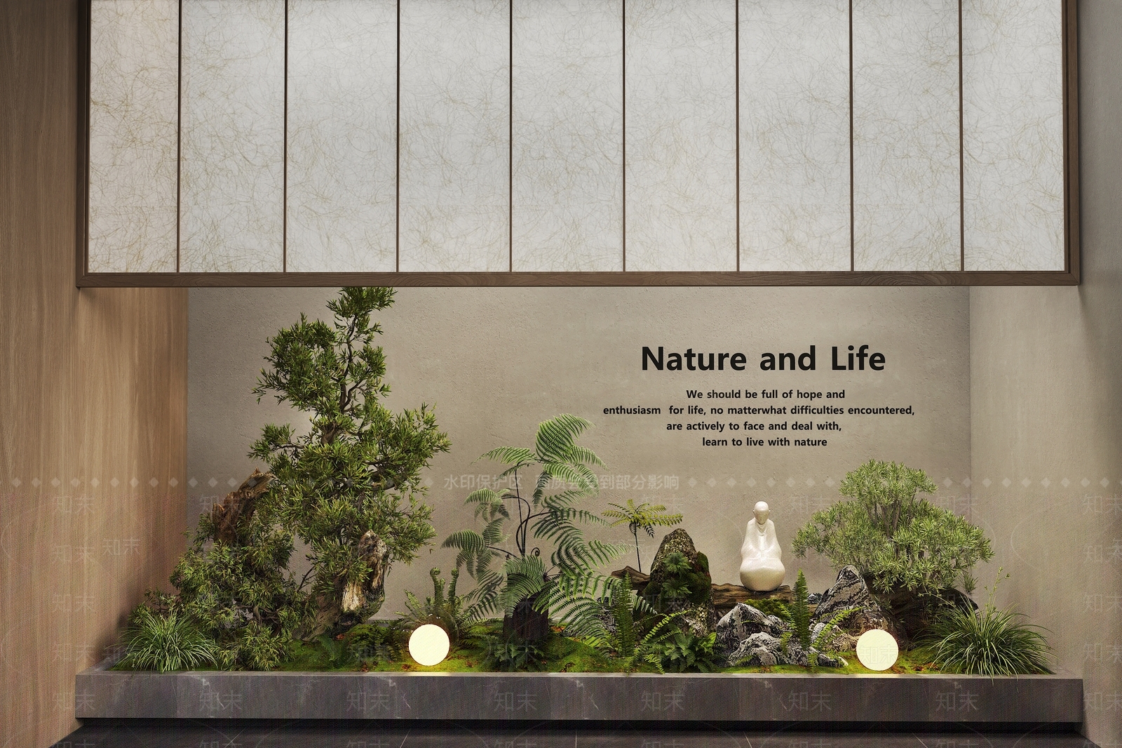 新中式室内景观SU模型下载【ID:1192569886】