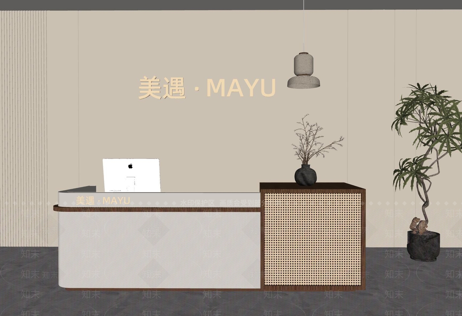 现代中古前台SU模型下载【ID:1192569818】
